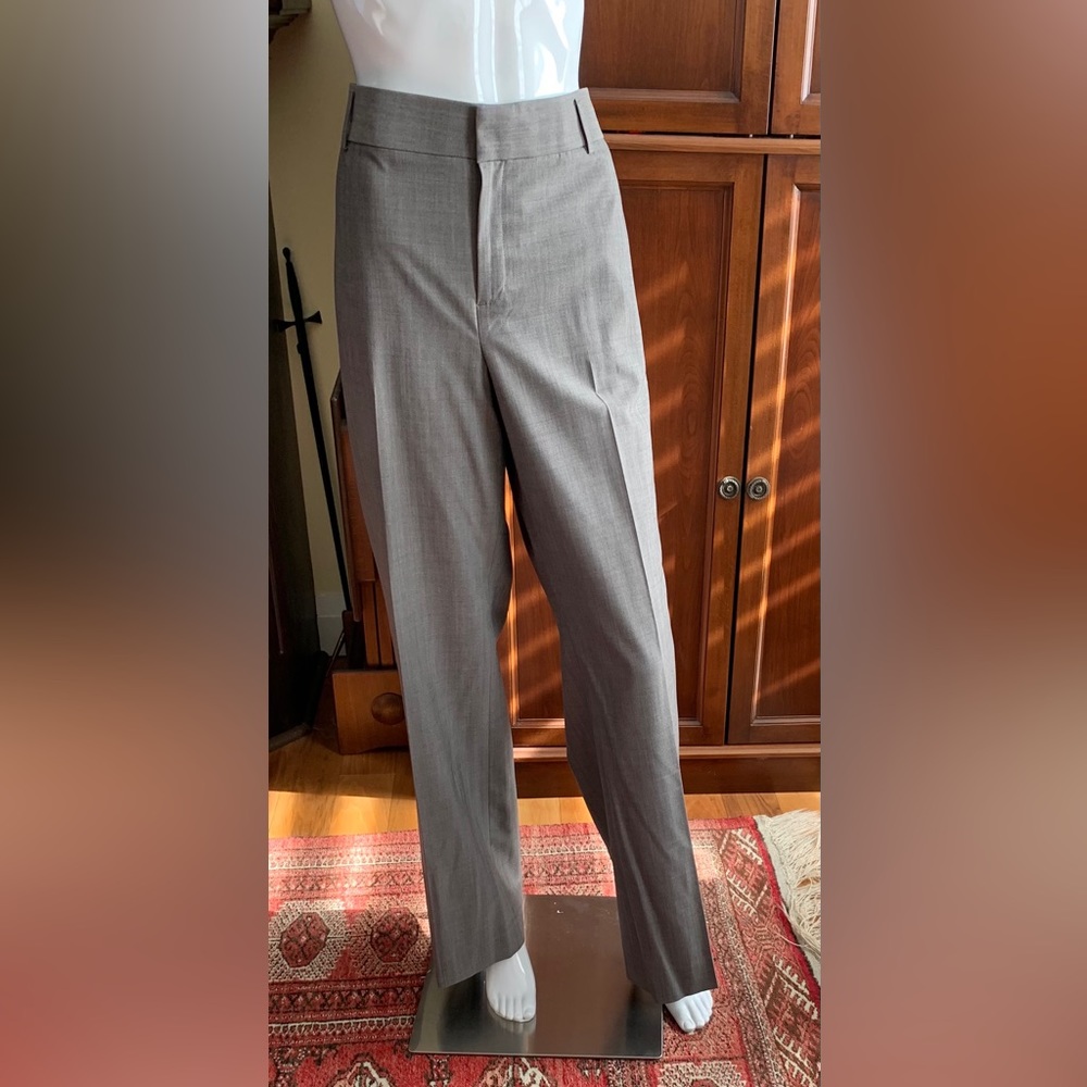 Banana Republic Light gray 70% fine wool blend straight pants lined pocket US 14
